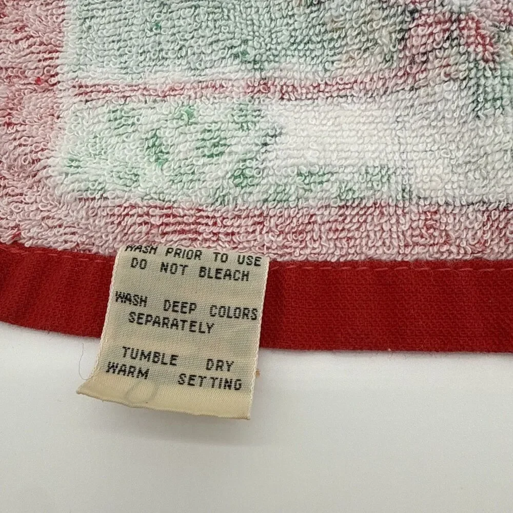 Vintage Christmas Goose Kitchen Hand Towel Festive Cottage Red Green